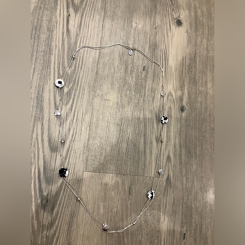 Silver Double Chain Necklace - Picture 2 of 4